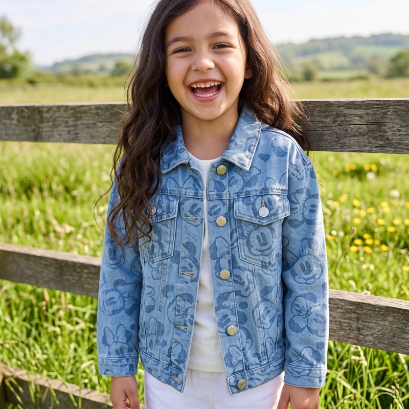CHAQUETA NIÑA MINNIE DISNEY MEZCLILLA FULL PRINT AZUL - 1