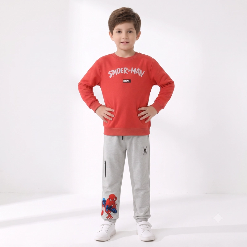 PANTALON DE BUZO NIÑO SPIDERMAN MARVEL GRIS - 1