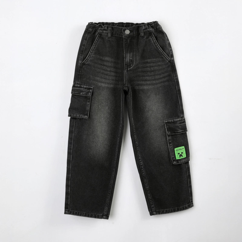 JEANS NIÑO MINECRAFT CARGO NEGRO - 1