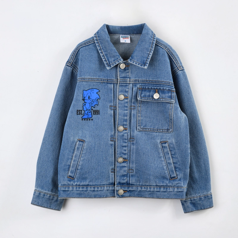 CHAQUETA NIÑO SONIC MEZCLILLA BORDADO AZUL - 1