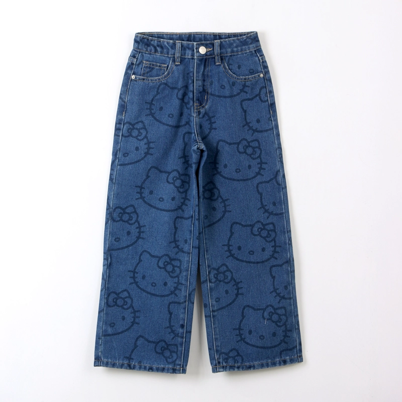 JEANS NIÑA HELLO KITTY CARAS AZUL - 1