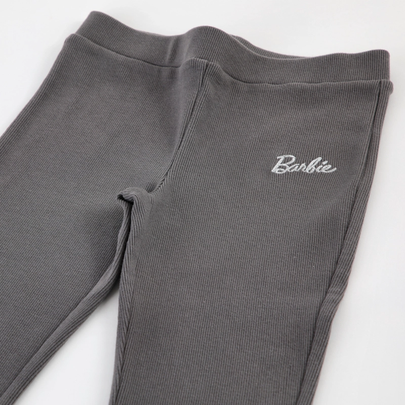 CALZA NIÑA BARBIE FLARE RIBBED GRIS - 3