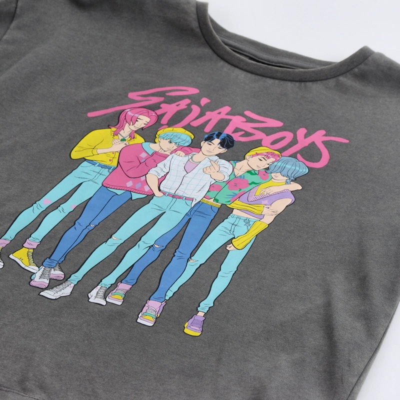 POLERA MANGA LARGA NIÑA SAJA BOYS KPOP DEMON HUNTERS GRIS - 3