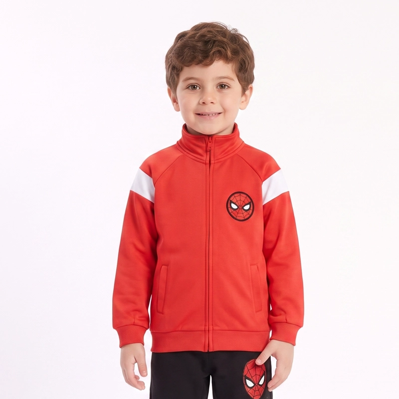 POLERON ABIERTO NIÑO SPIDERMAN MARVEL ROJO - 1