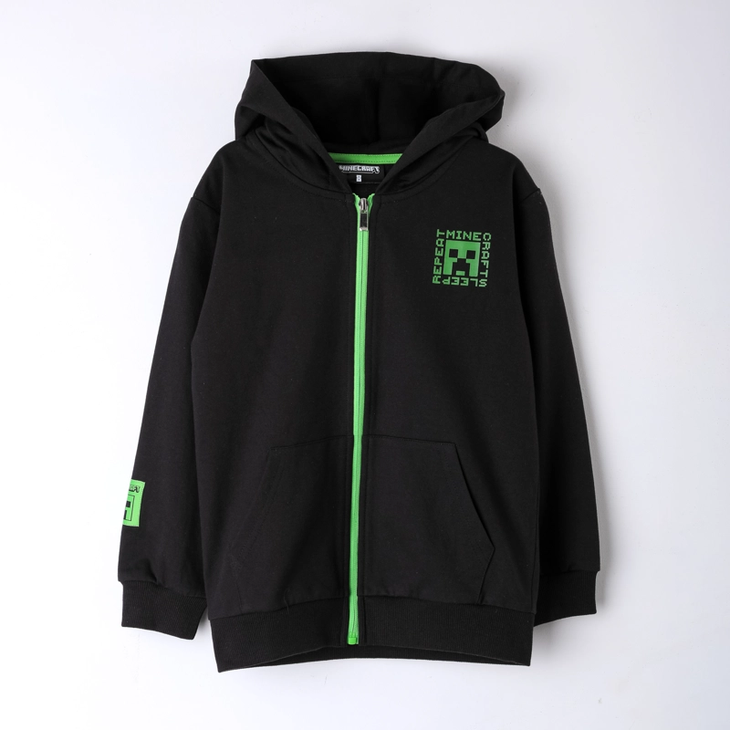 POLERON ABIERTO NIÑO MINECRAFT LOGO NEGRO - 1