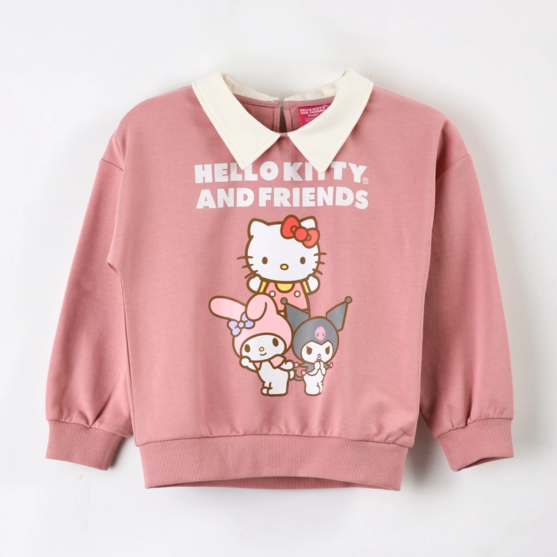 POLERON CERRADO NIÑA HELLO KITTY CUELLO AND FRIENDS ROSA - 1