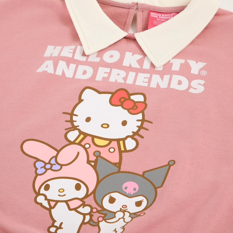 POLERON CERRADO NIÑA HELLO KITTY CUELLO AND FRIENDS ROSA - 3