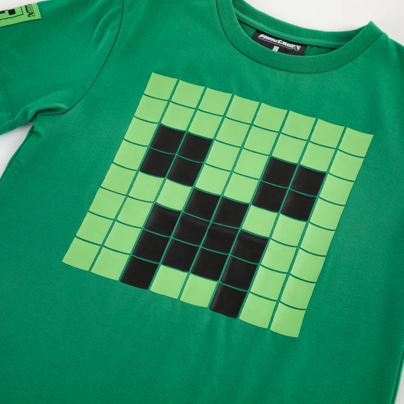 POLERA MANGA CORTA NIÑO MINECRAFT PERSONAJE GRANDE VERDE - 3