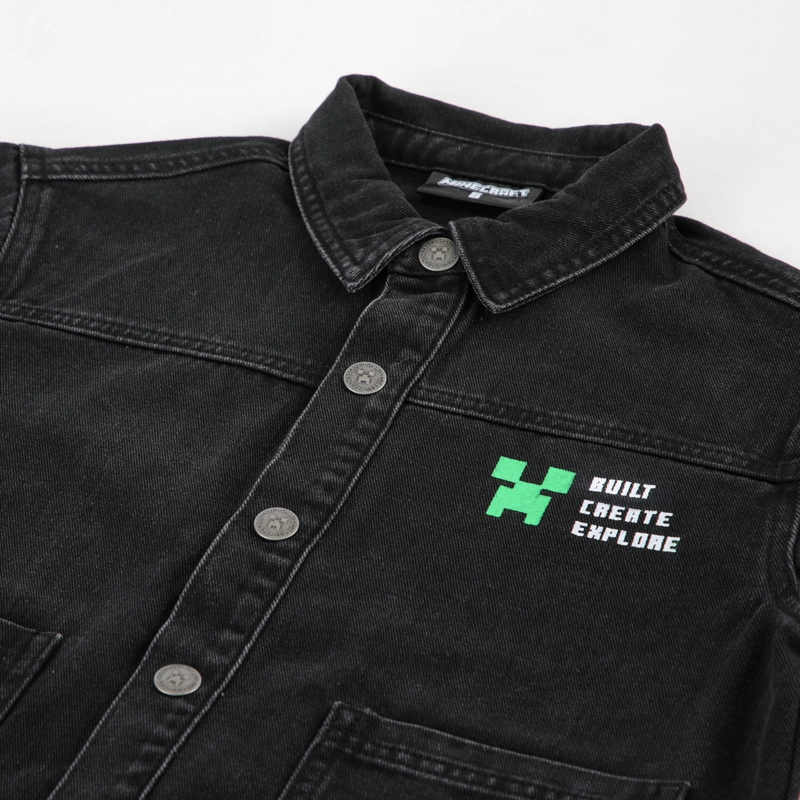CHAQUETA NIÑO MINECRAFT DENIM NEGRO - 3