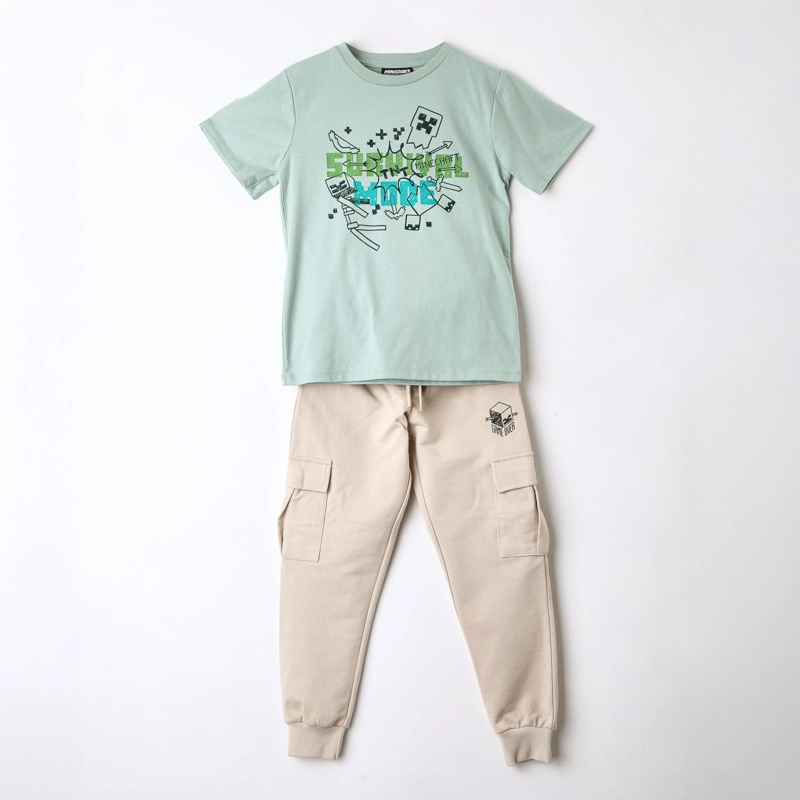 CONJUNTO NIÑO MINECRAFT CARGO VERDE - 1