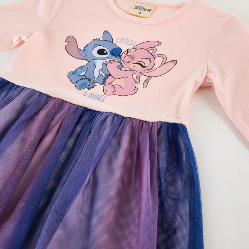 VESTIDO TUL NIÑA STITCH & ANGEL DISNEY ROSA - 3