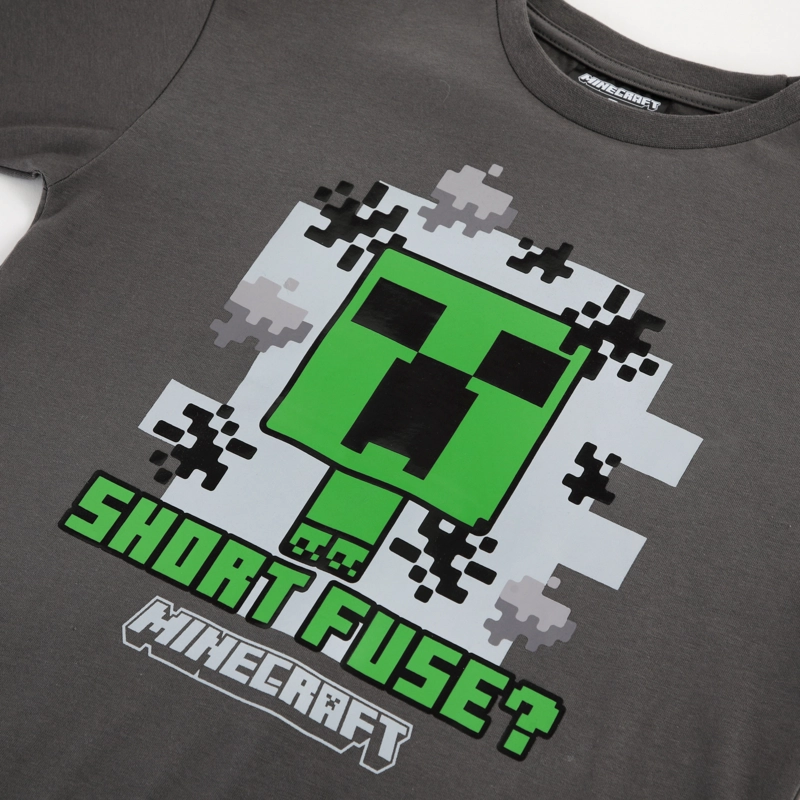 CONJUNTO NIÑO MINECRAFT CREEPER GRIS - 3