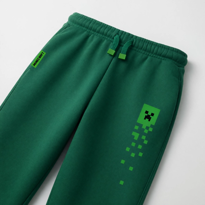 PANTALON DE BUZO NIÑO MINECRAFT CREEPER VERDE - 3