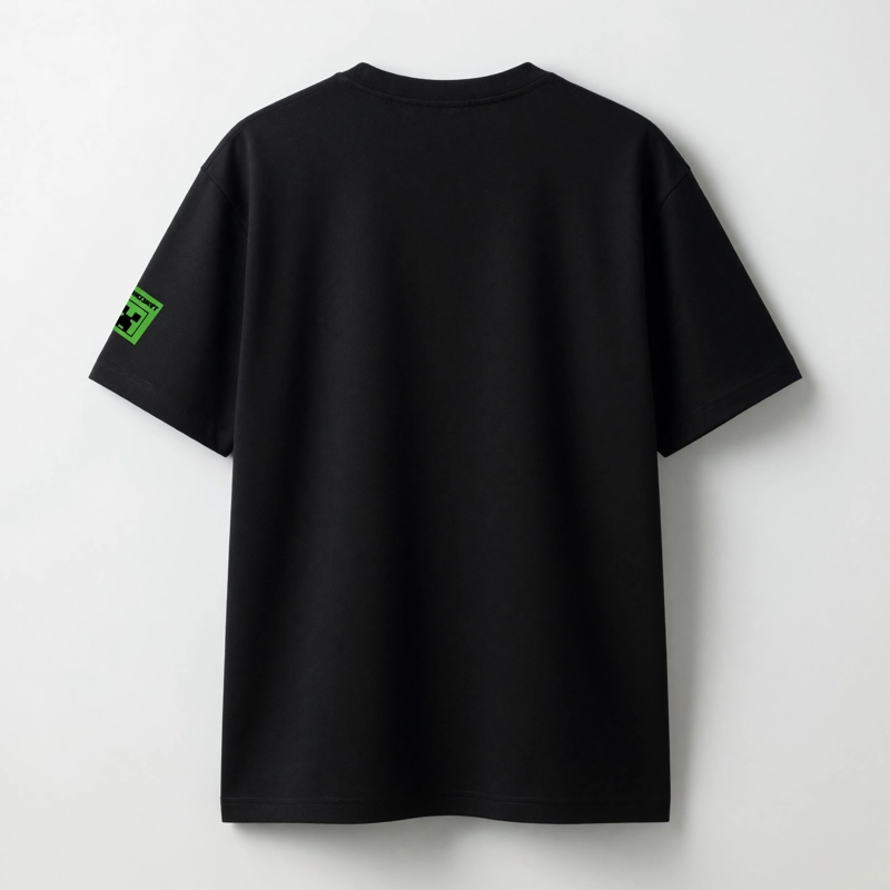 POLERA MANGA CORTA NIÑO MINECRAFT FLUOR NEGRO - 4