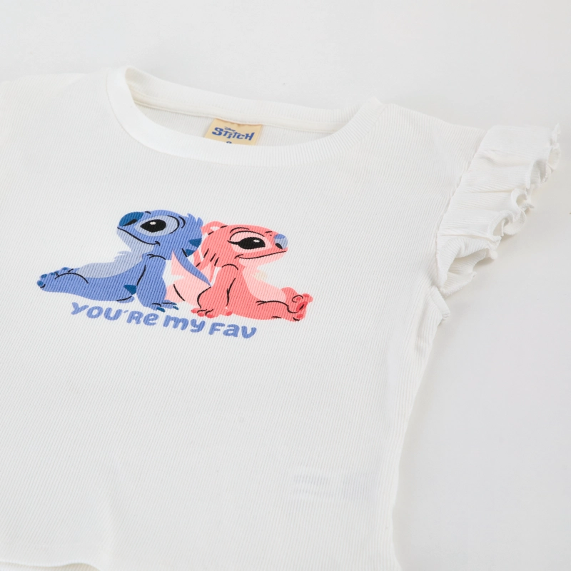 POLERA MANGA CORTA NIÑA STITCH & ANGEL DISNEY VUELOS BLANCO - 3