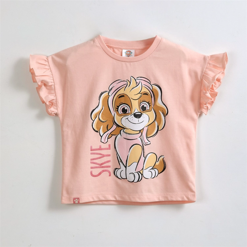 POLERA MANGA CORTA NIÑA PAW PATROL VUELOS NARANJO - 1