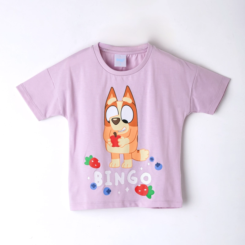 POLERA MANGA CORTA NIÑA BINGO & BLUEY MORADO - 1