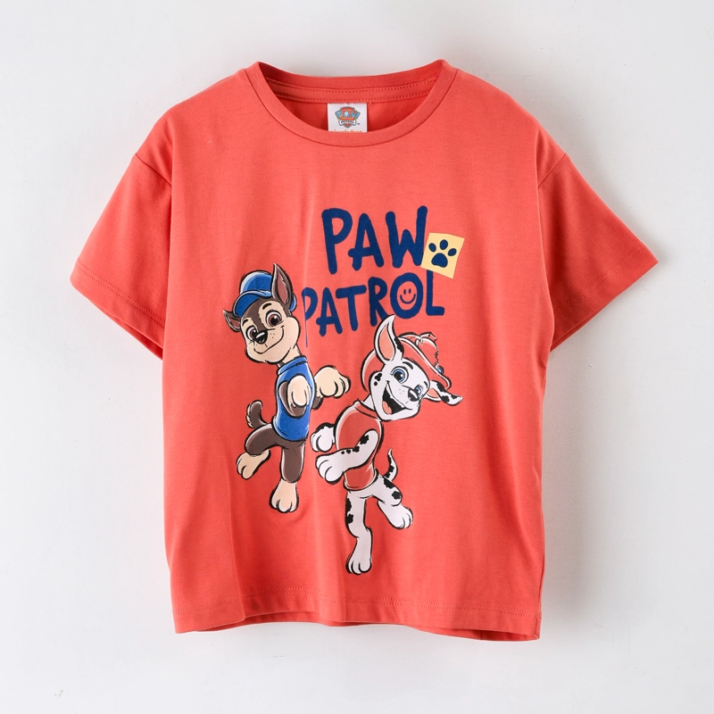 POLERA MANGA CORTA NIÑO PAW PATROL CHASE & MARSHALL CORAL - 1