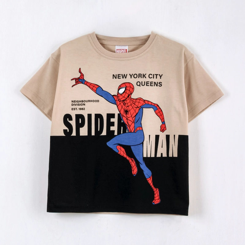 POLERA MANGA CORTA NIÑO SPIDERMAN MARVEL BICOLOR - 1