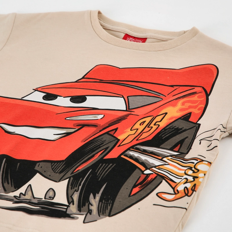 POLERA MANGA CORTA NIÑO CARS DISNEY RAYO MCQUEEN BEIGE - 3