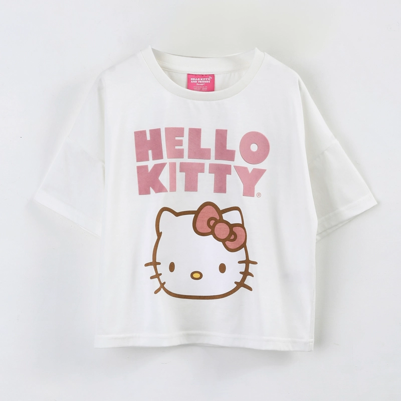 POLERA MANGA CORTA NIÑA HELLO KITTY CARA BLANCO - 1