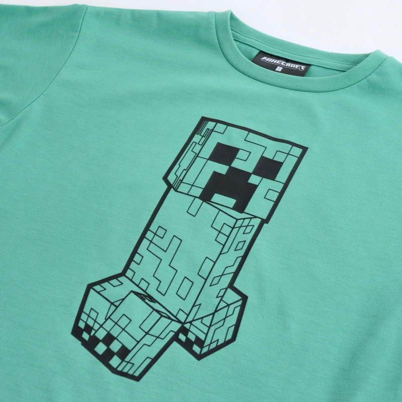POLERA MANGA CORTA NIÑO MINECRAFT CREEPER VERDE - 3
