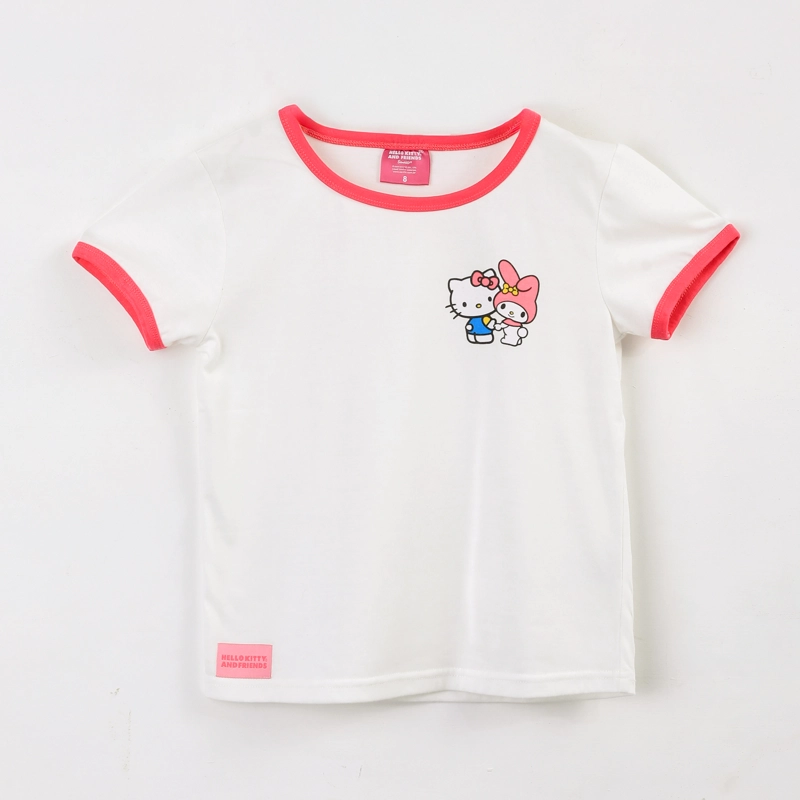 POLERA MANGA CORTA NIÑA HELLO KITTY MY MELODY BLANCO - 1