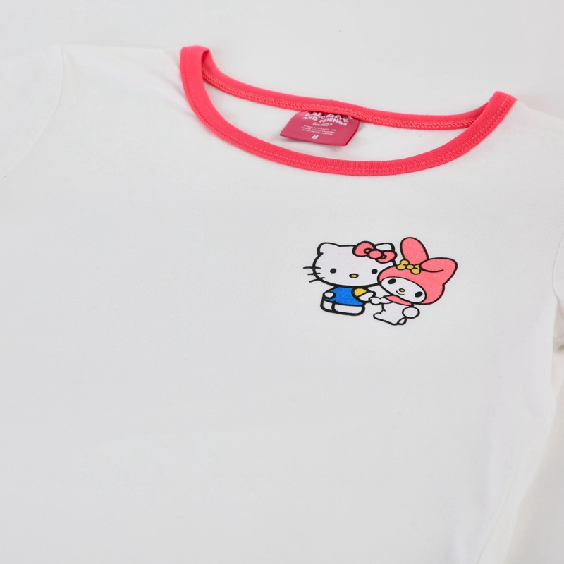 POLERA MANGA CORTA NIÑA HELLO KITTY MY MELODY BLANCO - 3