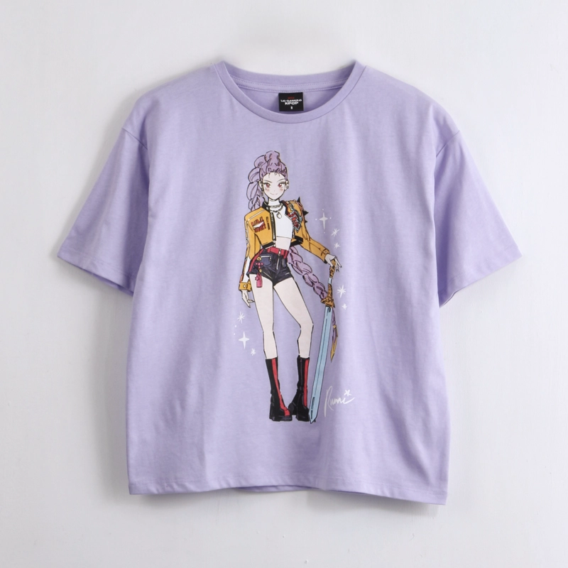 POLERA MANGA CORTA NIÑA RUMI KPOP DEMON HUNTERS MORADO - 1