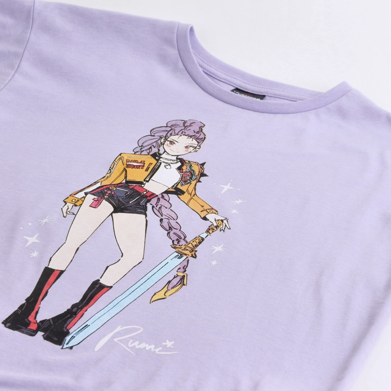 POLERA MANGA CORTA NIÑA RUMI KPOP DEMON HUNTERS MORADO - 3