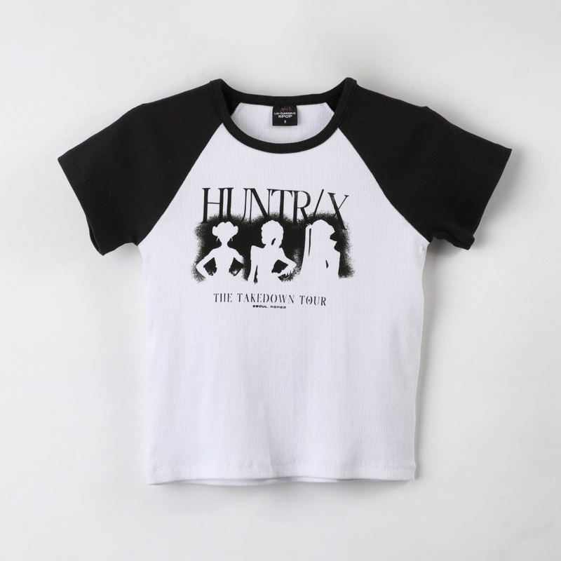 POLERA MANGA CORTA NIÑA HUNTRX KPOP DEMON HUNTERS BLANCO - 1