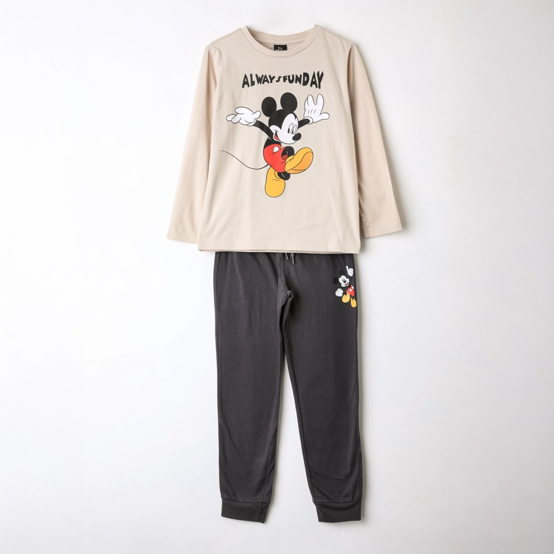 PIJAMA MANGA LARGA NIÑO MICKEY DISNEY ALWAYS FUNDAY BEIGE - 1