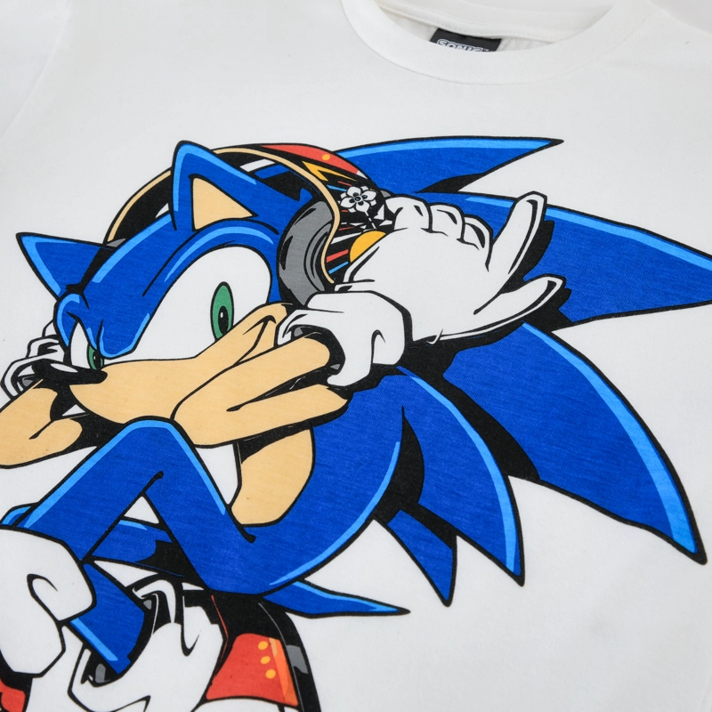 POLERA MANGA CORTA NIÑO SONIC PERSONAJE GRANDE BLANCO - 3