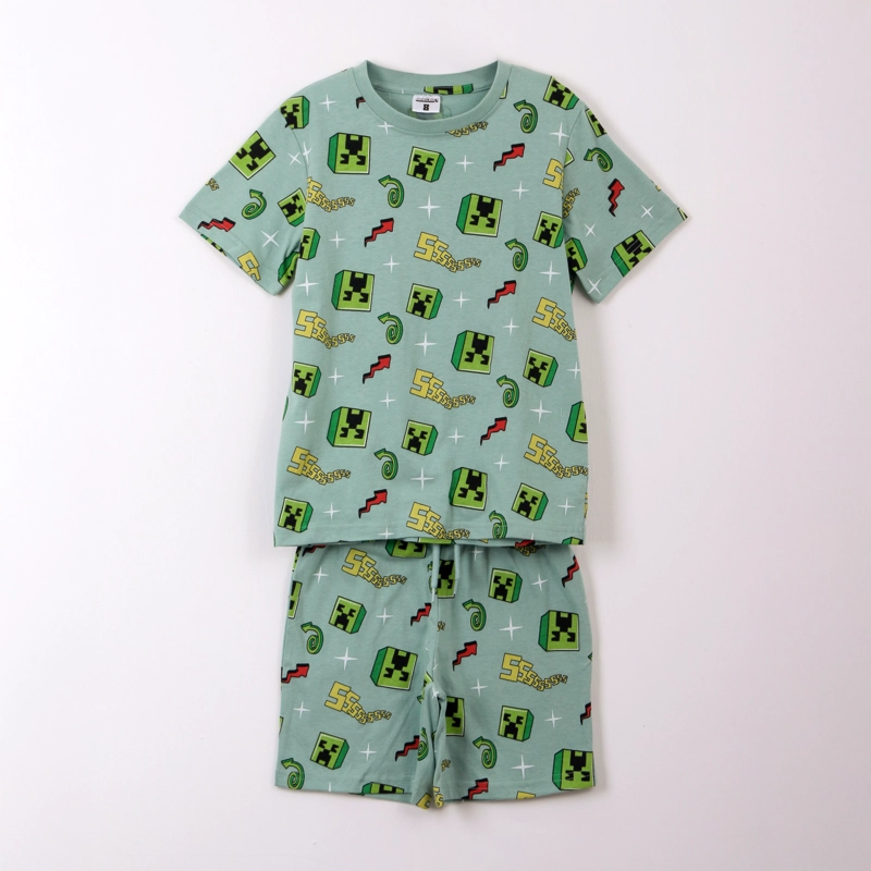 PIJAMA MANGA CORTA NIÑO MINECRAFT CREEPERS VERDE - 1