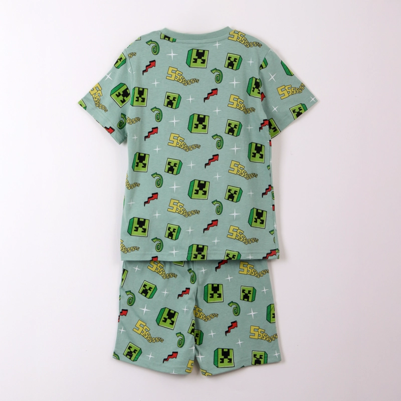PIJAMA MANGA CORTA NIÑO MINECRAFT CREEPERS VERDE - 2