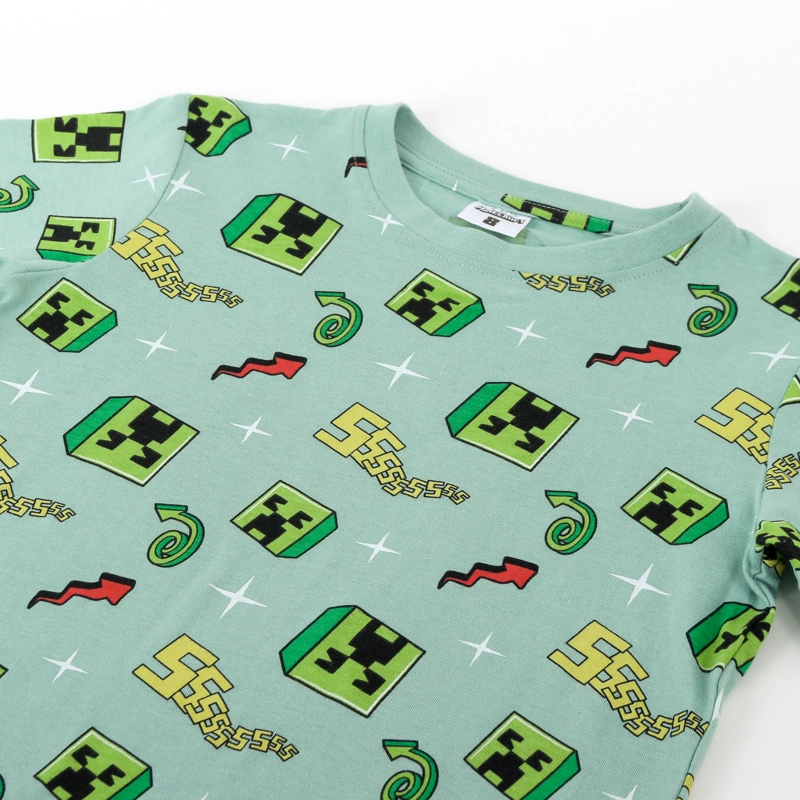 PIJAMA MANGA CORTA NIÑO MINECRAFT CREEPERS VERDE - 3