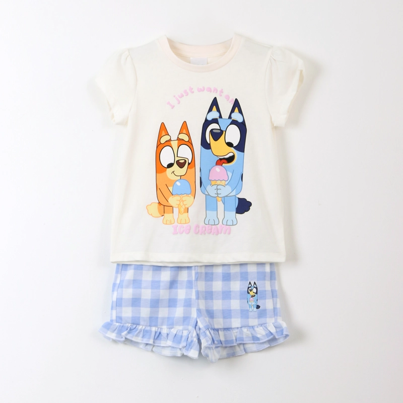 PIJAMA MANGA CORTA NIÑA BINGO & BLUEY DISEÑO ROSADO - 1
