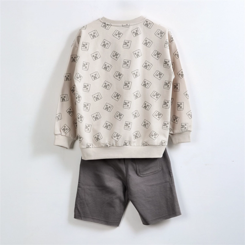 CONJUNTO NIÑO MINECRAFT CORTO BEIGE - 2