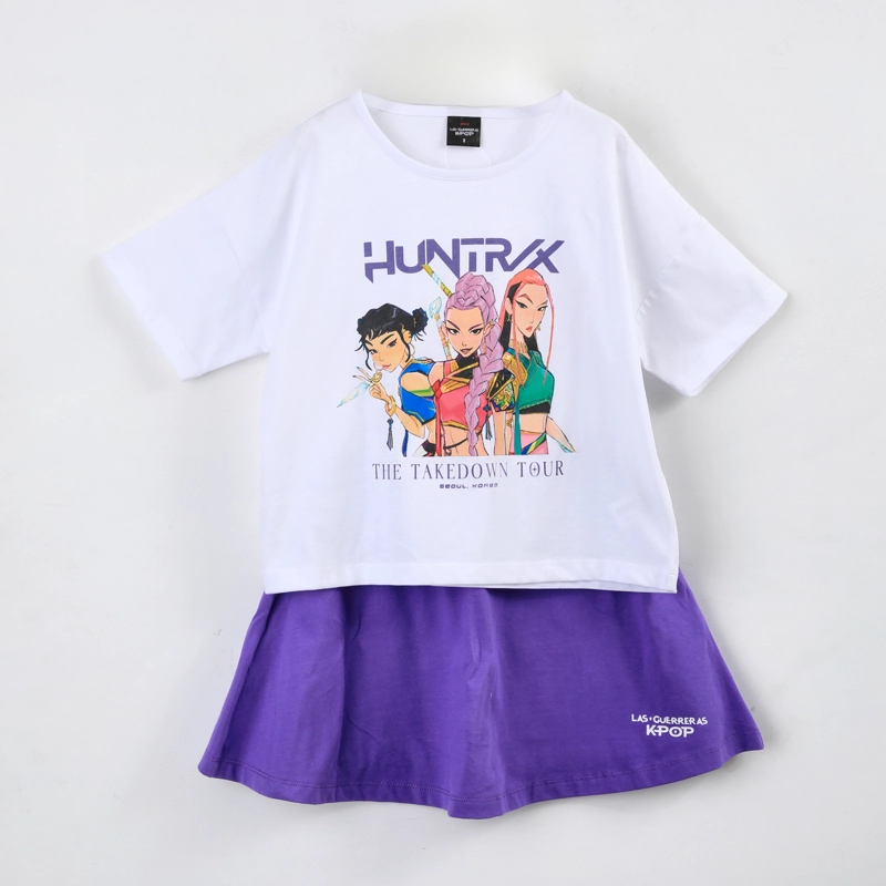 CONJUNTO NIÑA KPOP DEMON HUNTERS FALDA MORADO - 1