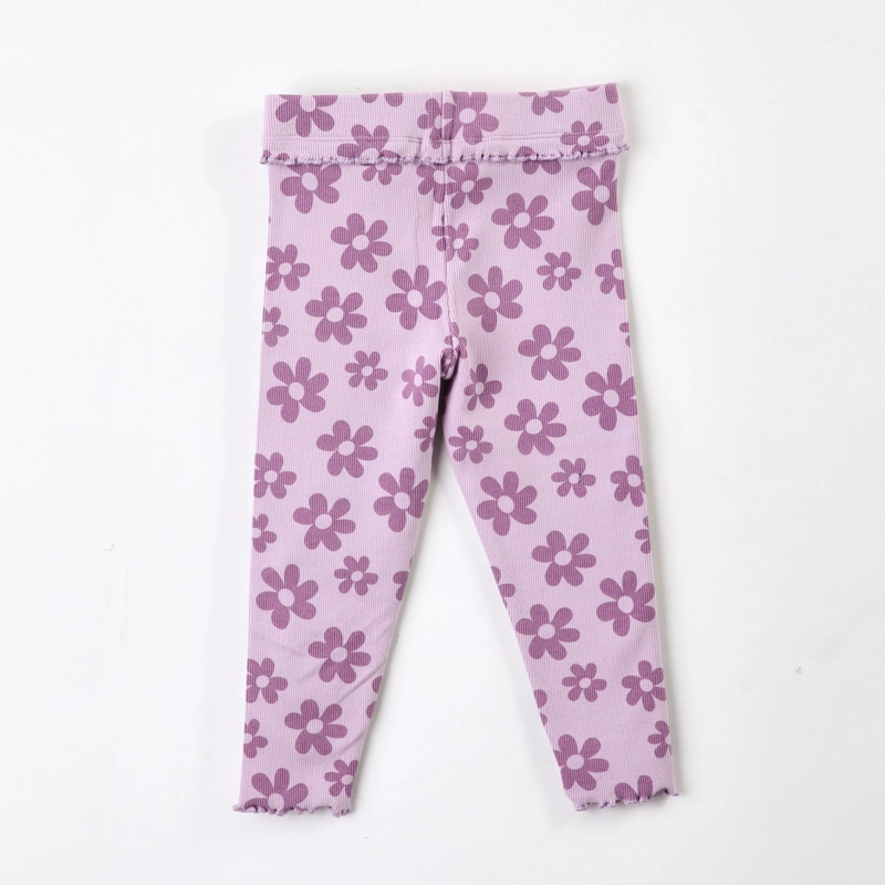 CALZA NIÑA BLUEY RIB FLORES MORADO - 2