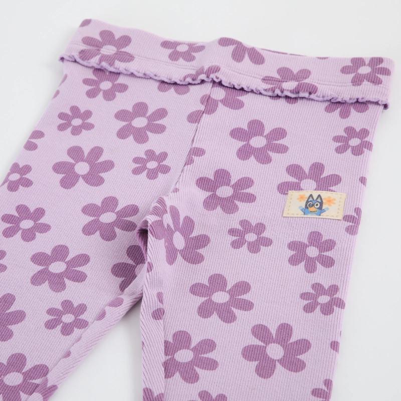 CALZA NIÑA BLUEY RIB FLORES MORADO - 3
