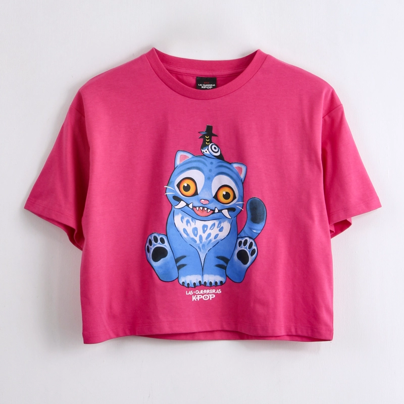 POLERA MANGA CORTA NIÑA KPOP DEMON HUNTERS ROSADO - 1