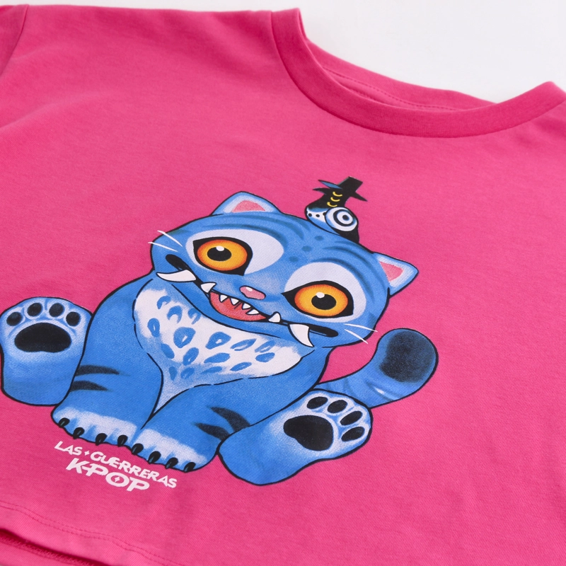 POLERA MANGA CORTA NIÑA KPOP DEMON HUNTERS ROSADO - 3