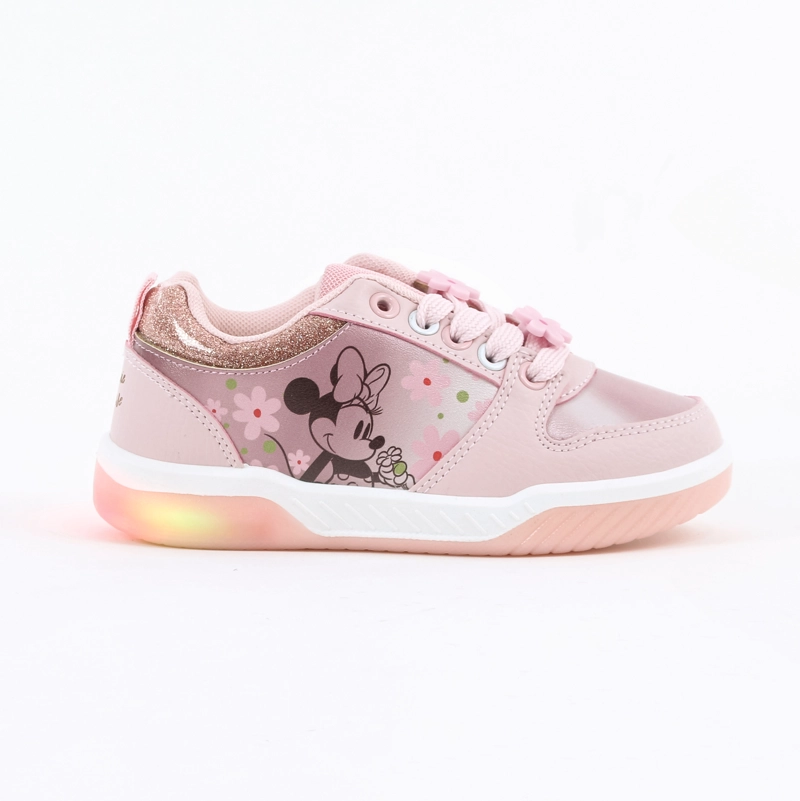 ZAPATILLA LUCES NIÑA MINNIE DISNEY GLITTER ROSADO - 1