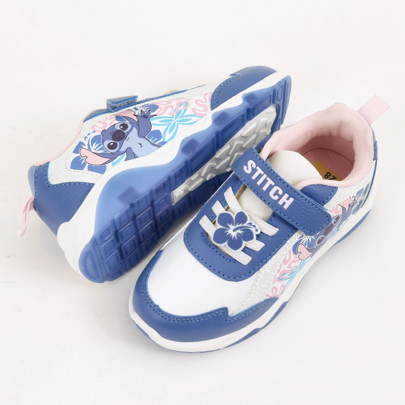 ZAPATILLA LUCES NIÑA STITCH DISNEY FLORES CELESTE - 4