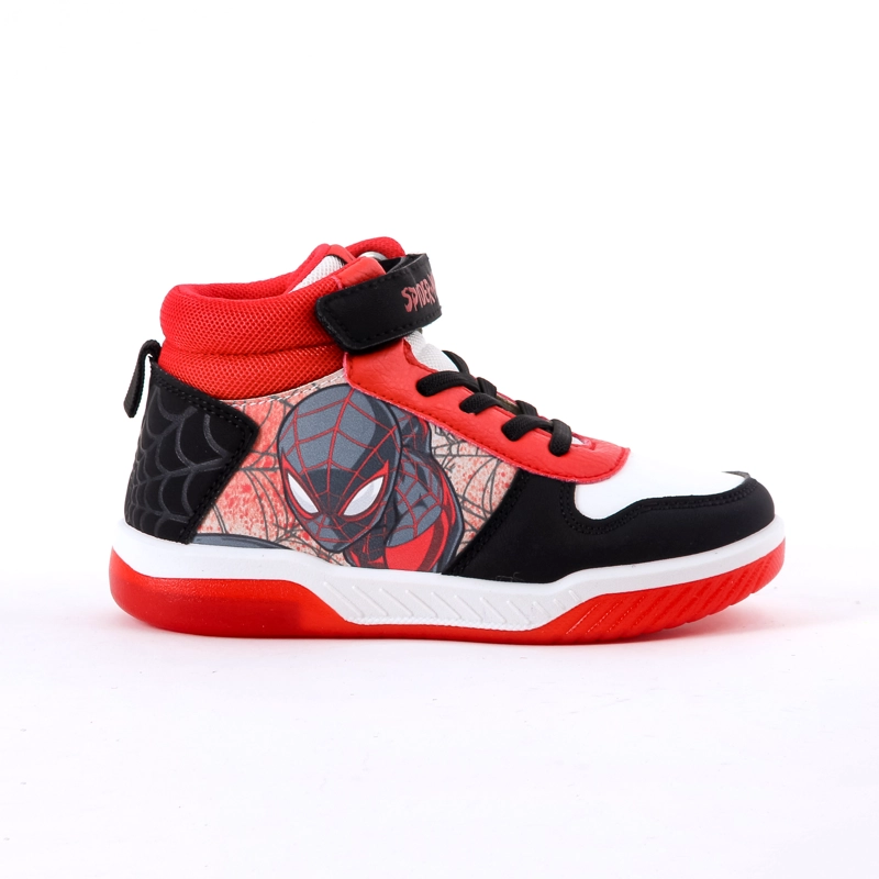 ZAPATILLA LUCES NIÑO SPIDERMAN MARVEL CAÑA ALTA ROJO - 1