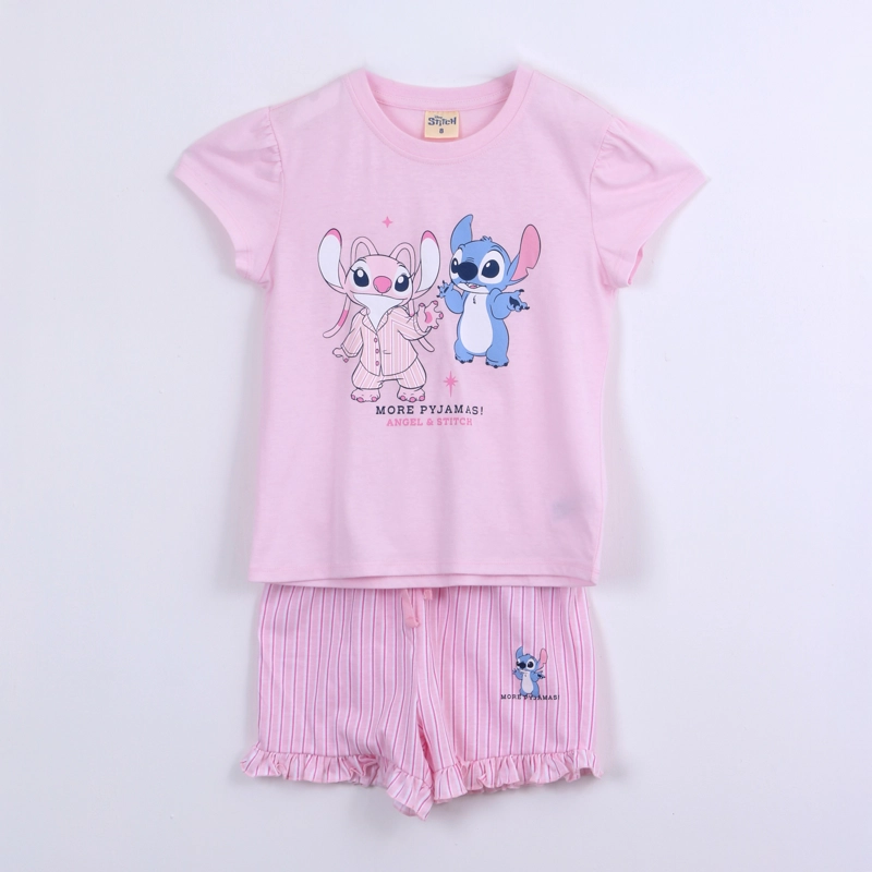 PIJAMA MANGA CORTA NIÑA LILO & STITCH DISNEY LISTADO ROSADO - 1
