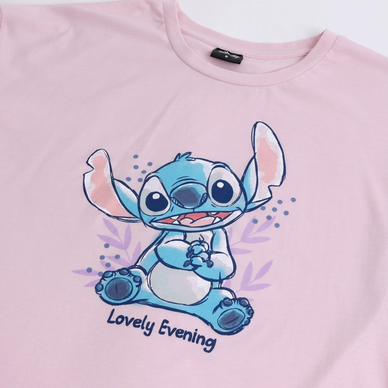 PIJAMA MANGA CORTA MUJER LILO & STITCH DISNEY SENTADO ROSADO - 3