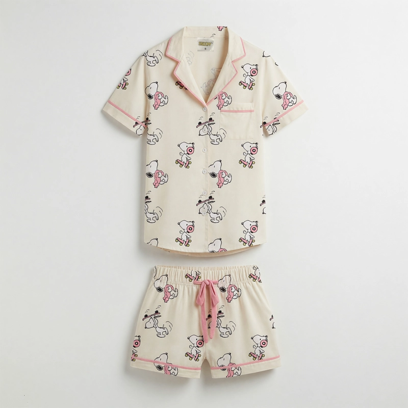 PIJAMA MANGA CORTA MUJER SNOOPY FULL PRINT BLANCO - 3