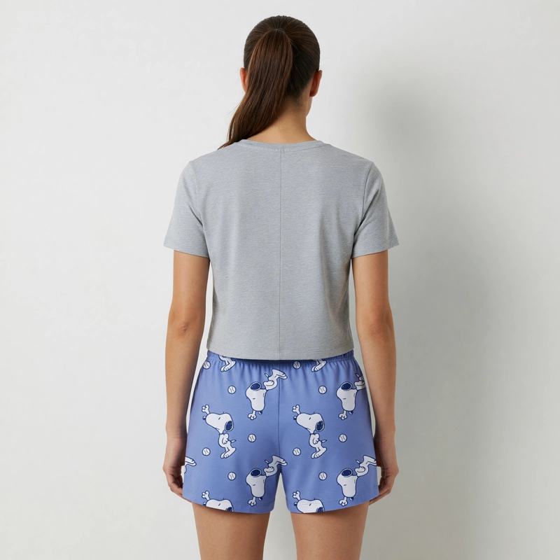 PIJAMA MANGA CORTA MUJER SNOOPY TENNIS GRIS - 2